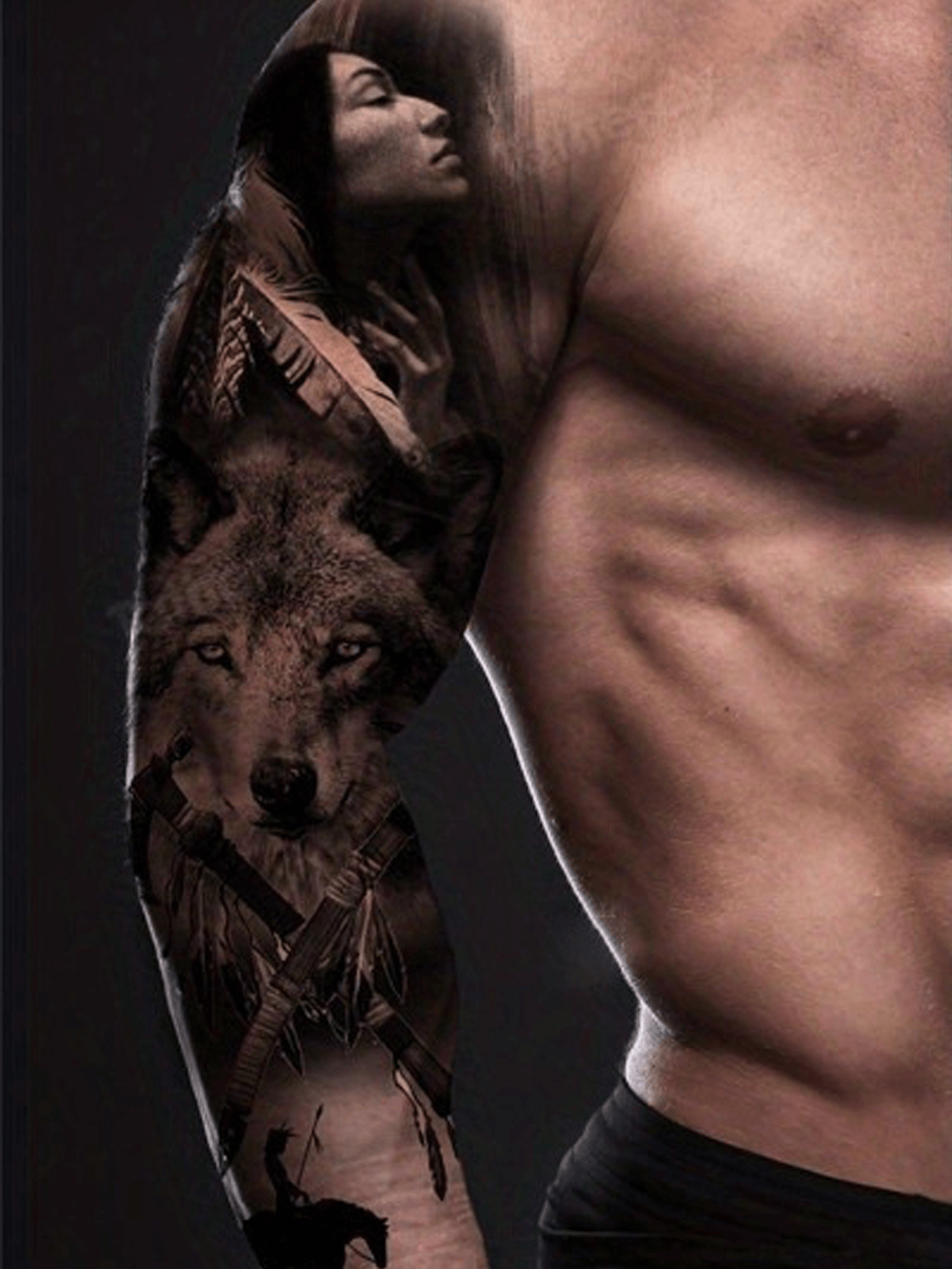 Durable, hypoallergenic waterproof full arm temporary tattoo sleeve patch